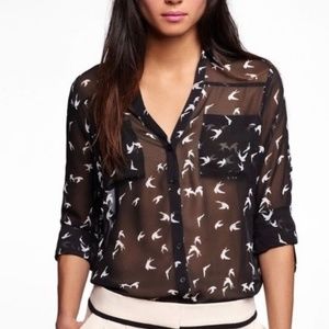 Express Portofino Sheer Blouse